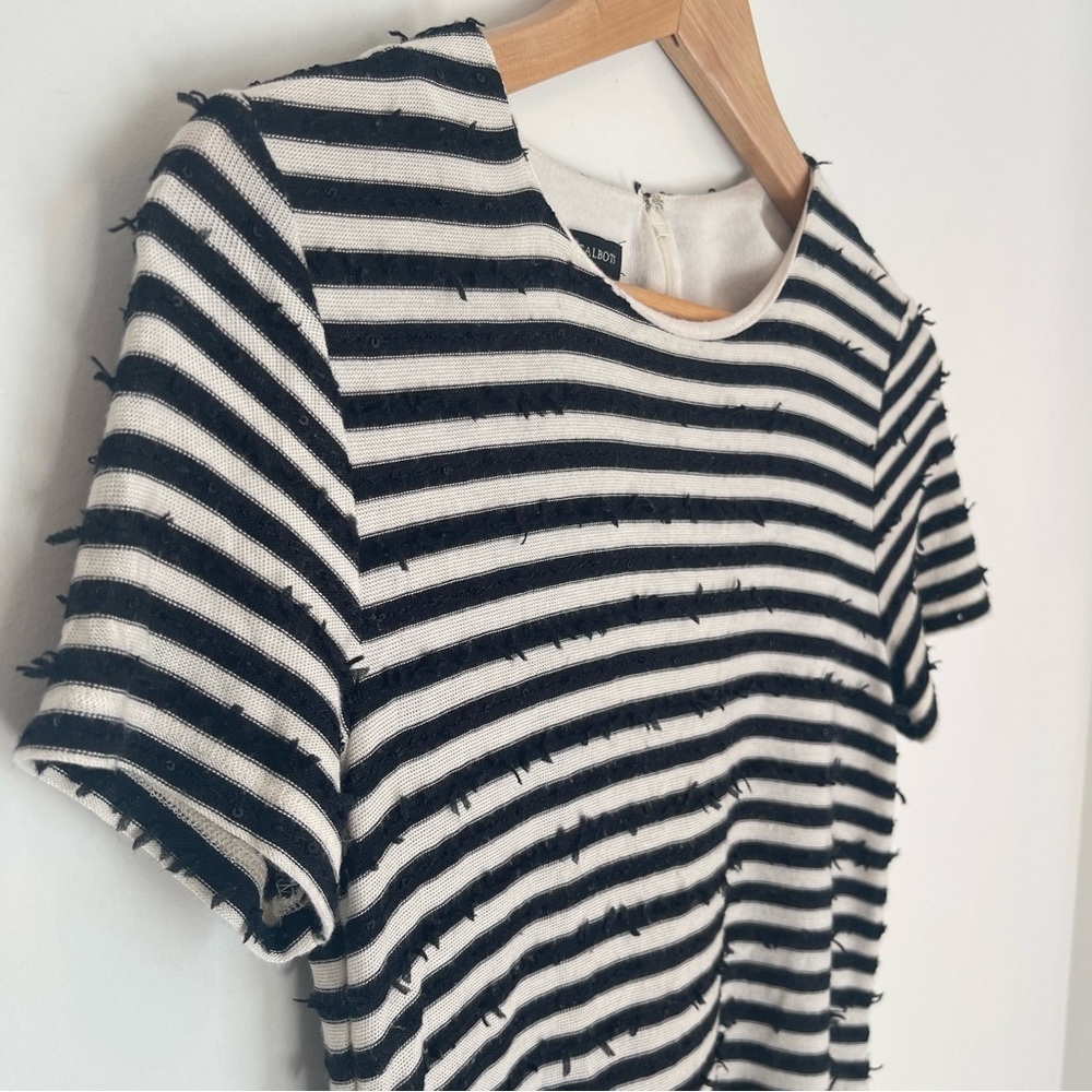 Talbots Knit Striped Short Sleeve Top w/ Sequins &‎ Fringe - Size XS - Picture 3 of 6